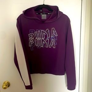 Puma : Purple & White Lightweight hoodie